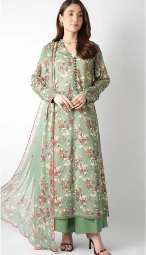3 Piece Suit - Lawn Embroidered - Bareeze - UBR0125