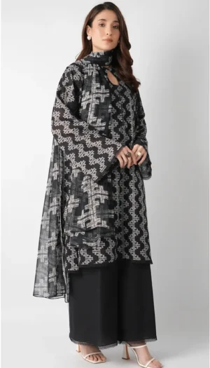 3 Piece Suit - Lawn Embroidered - Bareeze - UBR0129