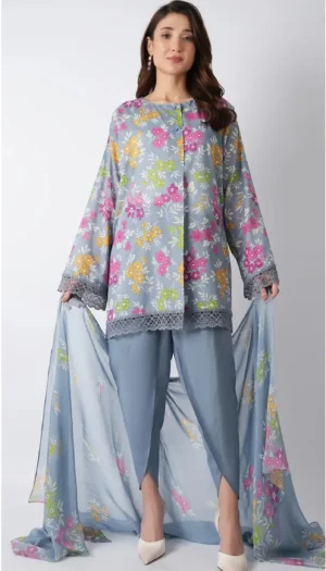 3 Piece Suit - Lawn Embroidered - Bareeze - UBR0130