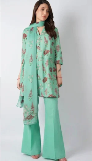 3 Piece Suit - Lawn Embroidered - Bareeze - UBR0132