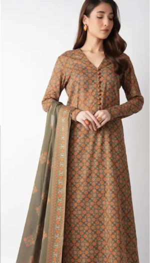 3 Piece Suit - Lawn Embroidered - Bareeze - UBR0133