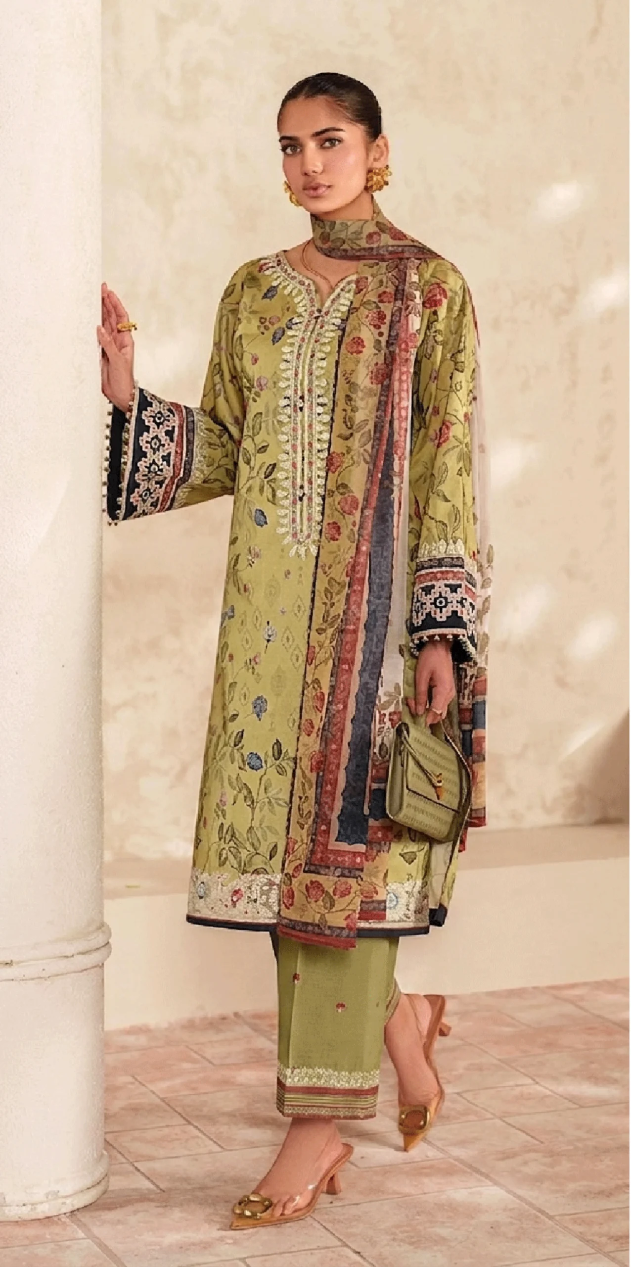 3 Piece Suit - Lawn Embroidered - Baroque - UBA0144