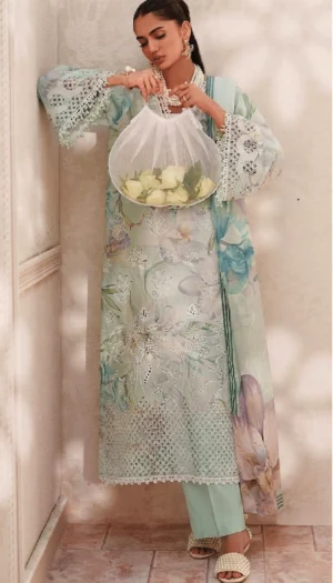 3 Piece Suit - Lawn Embroidered - Baroque  - UBA0143