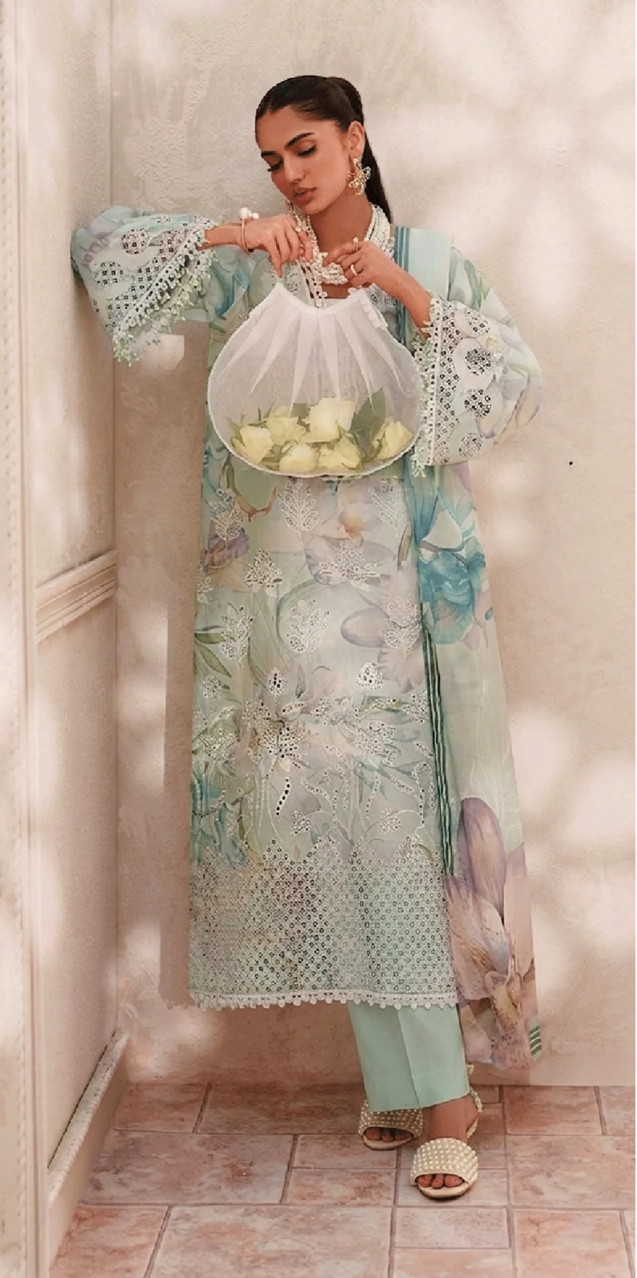3 Piece Suit - Lawn Embroidered - Baroque - UBA0142
