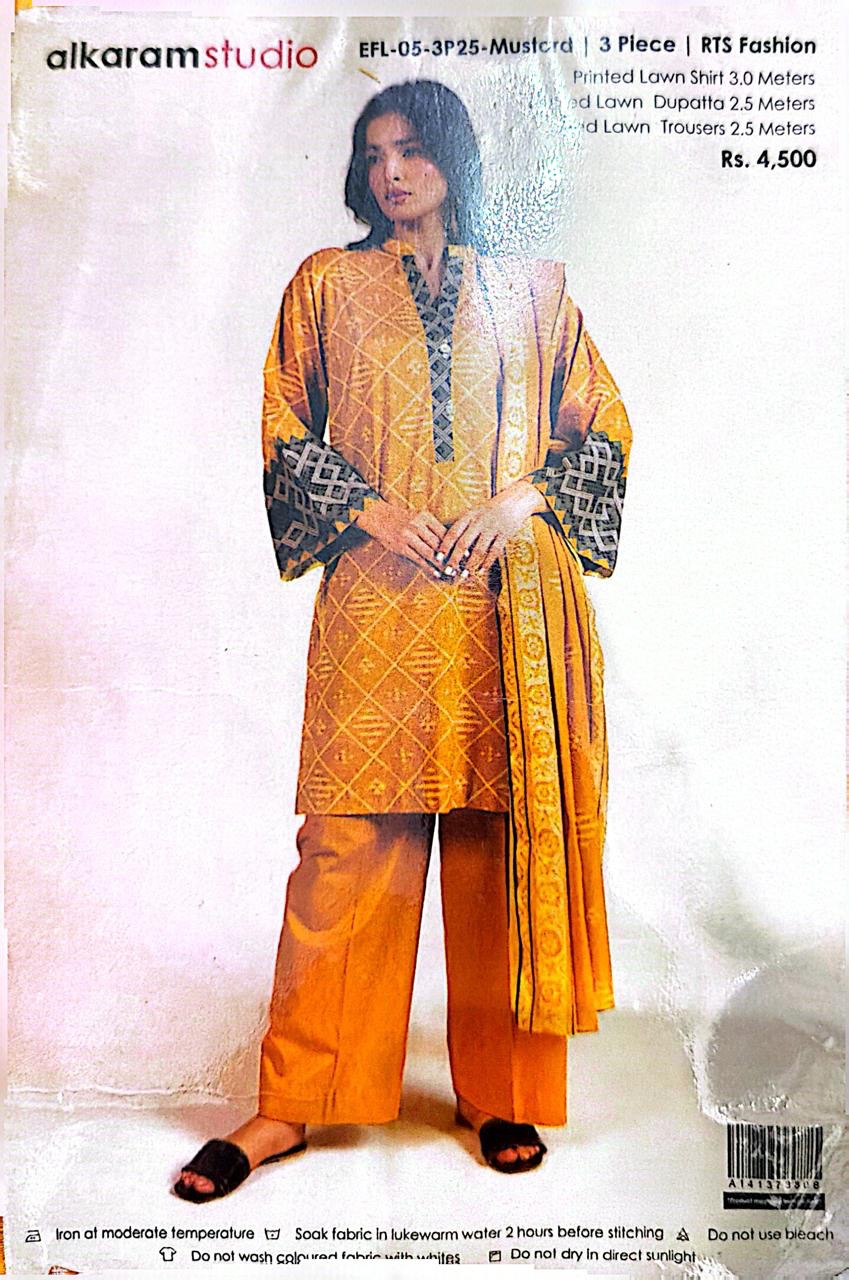 3 Piece Suit - Lawn - Al-Karam - UAK0013