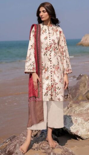 3 Piece Suit - Lawn Printed - Baroque  - UBA0146