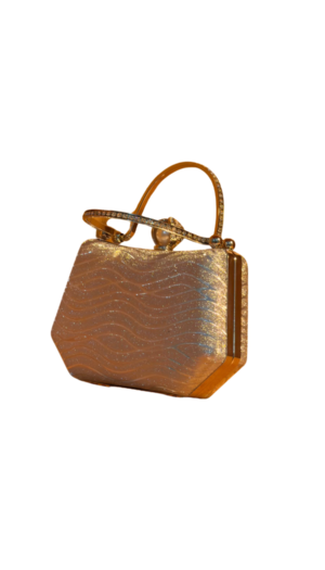 women's wavy glitter hardcase clutch