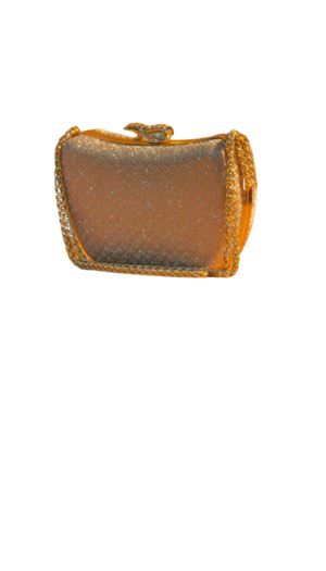 women's golden box clutch