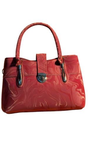 women's glossy marbled patent bag